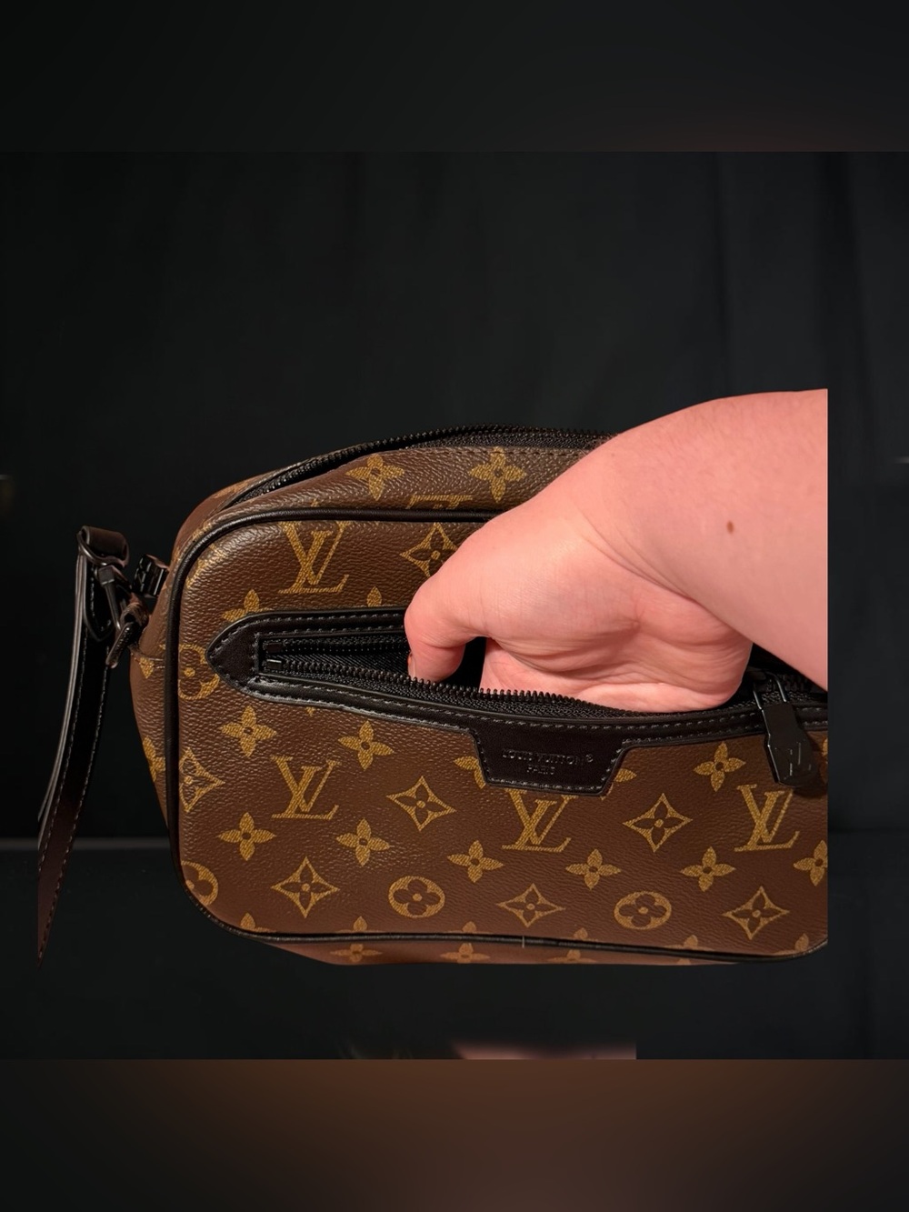 Brown monogram Leather clutch bag - Picture 2 of 5